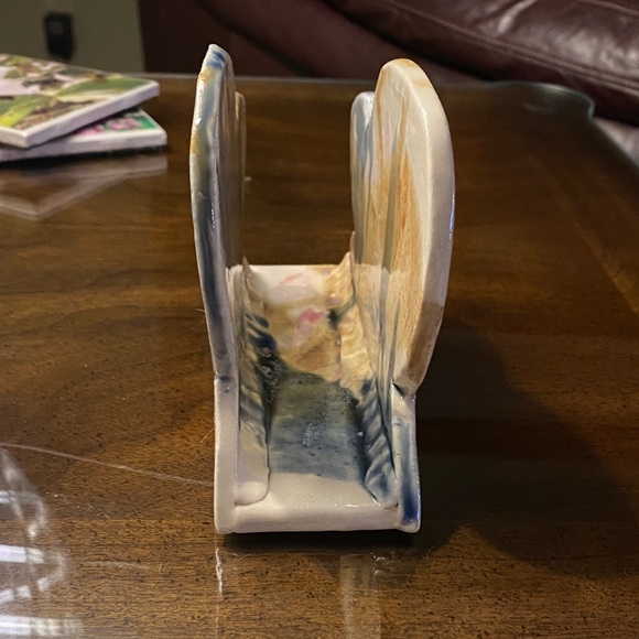 Handmade Ceramic Napkin holder  with Multicolor Design - Picture 2 of 3